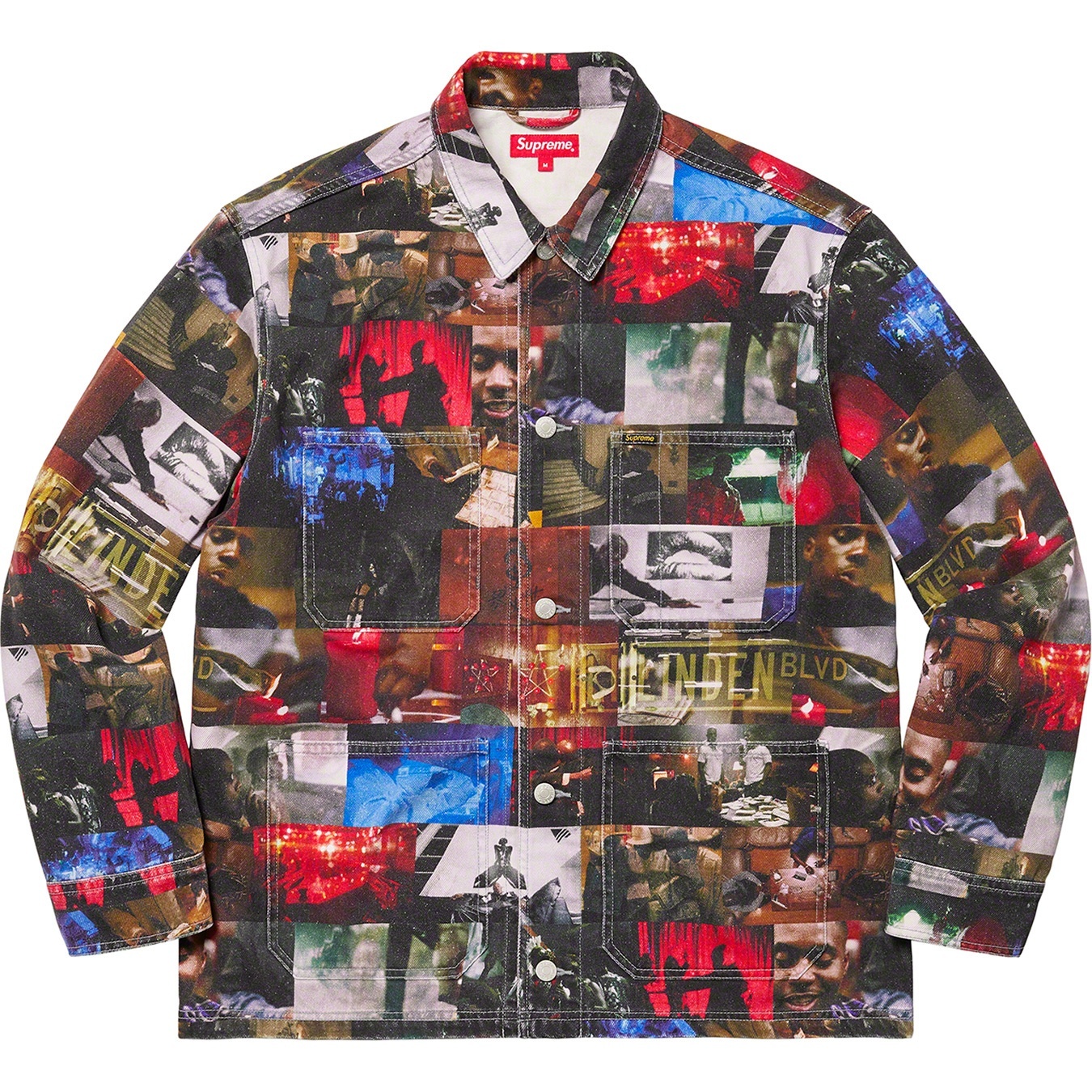 Nas and DMX Collage Denim Chore Coat view 3
